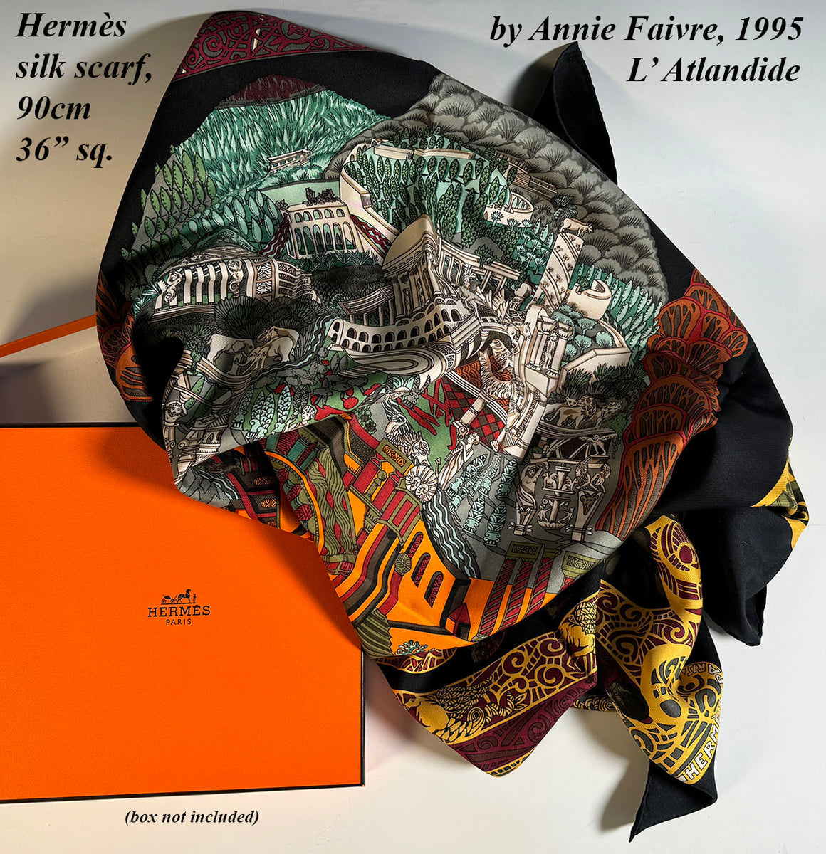 Fabulous RARE Vintage Hermés 90cm Silk Scarf, 