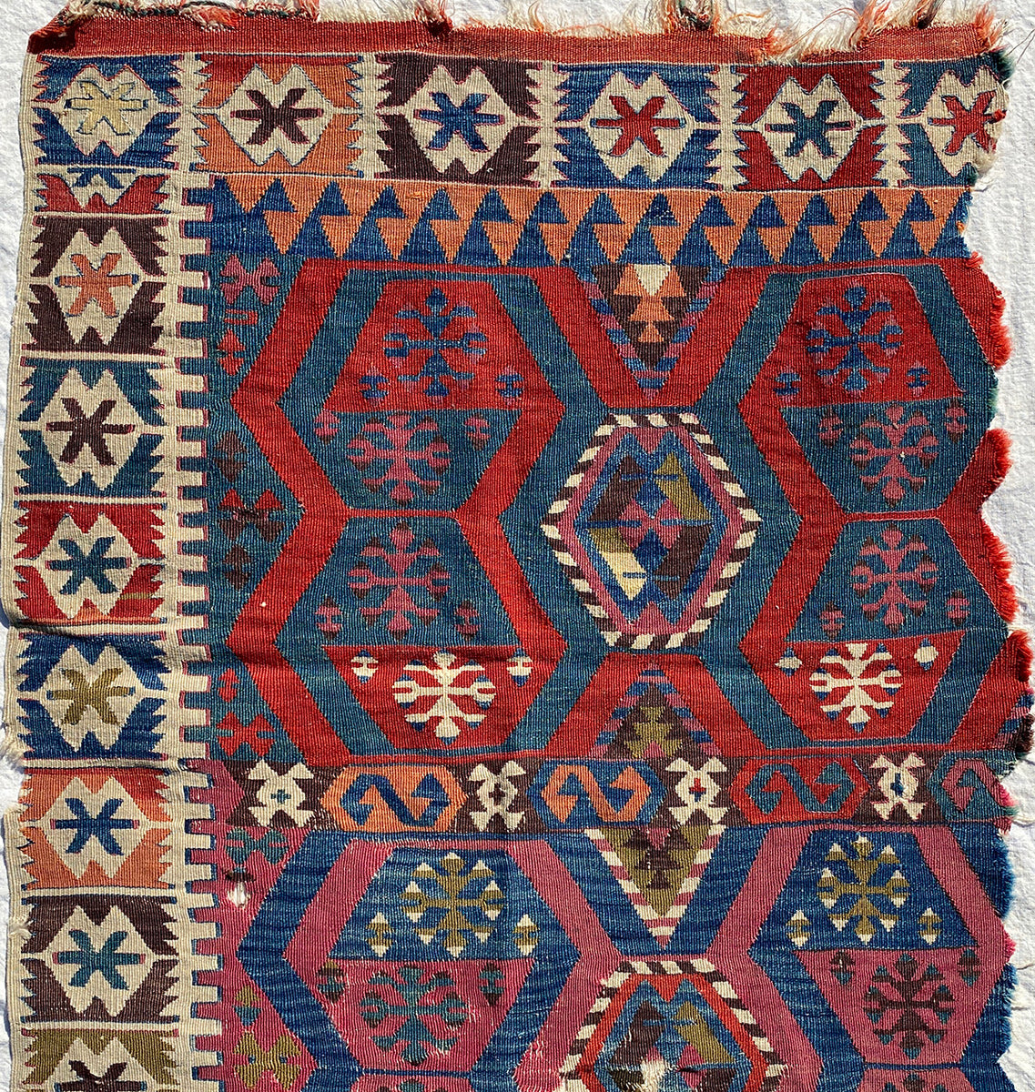 Popular Turkish kilim fragments for hanging, kilim remnants to frame #012