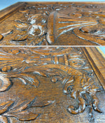Large Antique French Neo-Renaisance Cabinet Panel, Griffen or Dolphin, Fruit and Urn