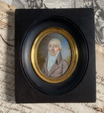 RARE 18th Century French Portrait Miniature, Listed Artist, Pierre-Charles CIOR (Paris 1769-1838)