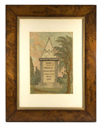 Antique English Silk Embroidery Sampler, Mourning, Tapestry in Frame, c.1808