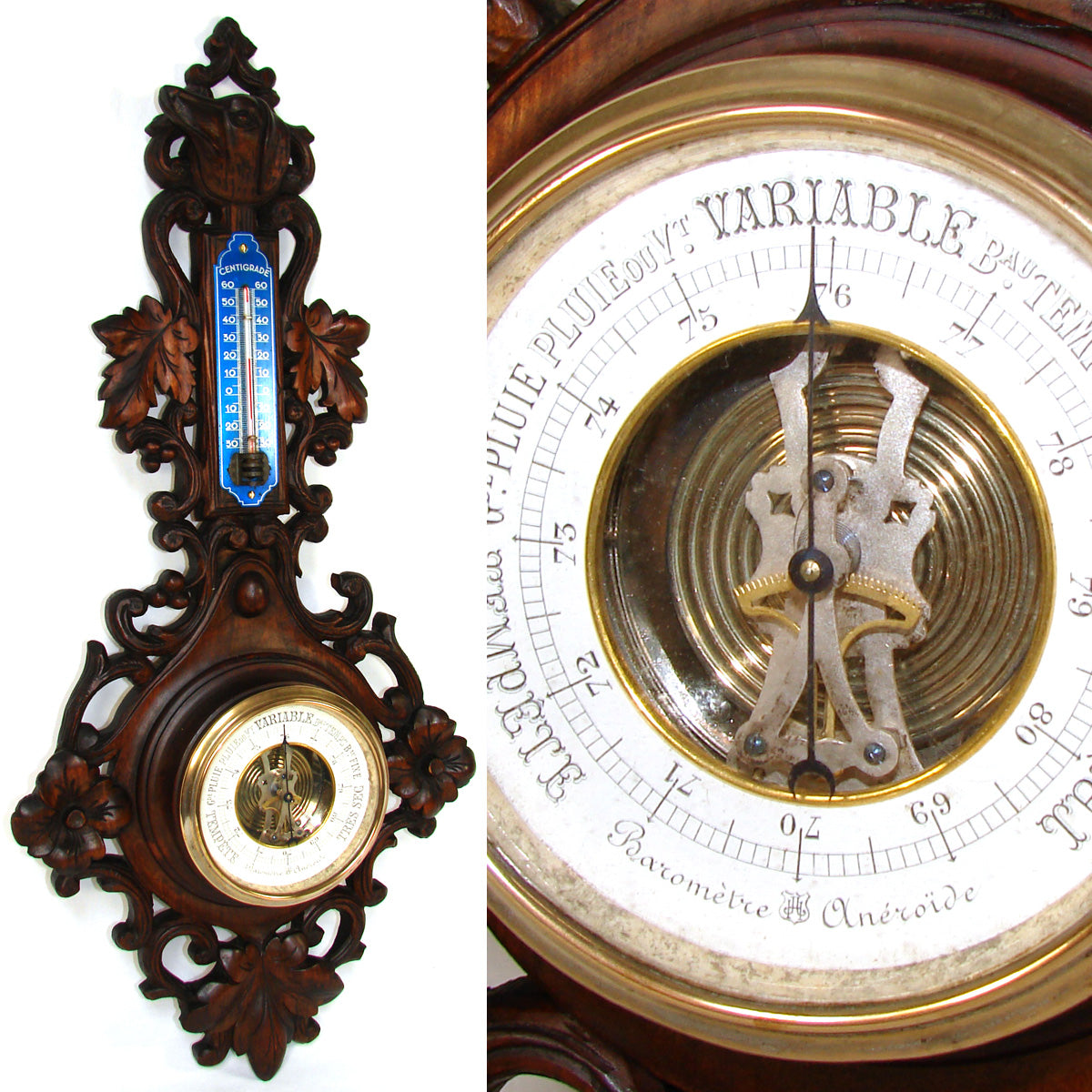 Black Forest Travel Thermometer in Antique Barometers etc