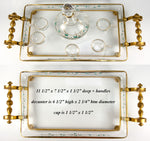 Fine Antique French Baccarat Liqueur Service, Decanter, Cups, Tray - Dore Bronze