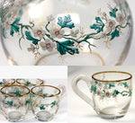 Fine Antique French Baccarat Liqueur Service, Decanter, Cups, Tray - Dore Bronze