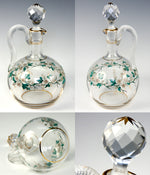 Fine Antique French Baccarat Liqueur Service, Decanter, Cups, Tray - Dore Bronze