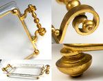 Fine Antique French Baccarat Liqueur Service, Decanter, Cups, Tray - Dore Bronze