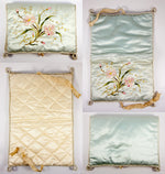 Antique French Silk on Silk Embroidery Packing Pouch for Lingerie, c. 1900-1920, VGC