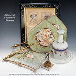 Antique French Silk on Silk Embroidery Packing Pouch for Lingerie, c. 1900-1920, VGC
