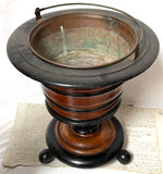 Antique Victorian Era Turned Wood "Dutch Teapot Stove", Or Jardiniere or Wine Cooler