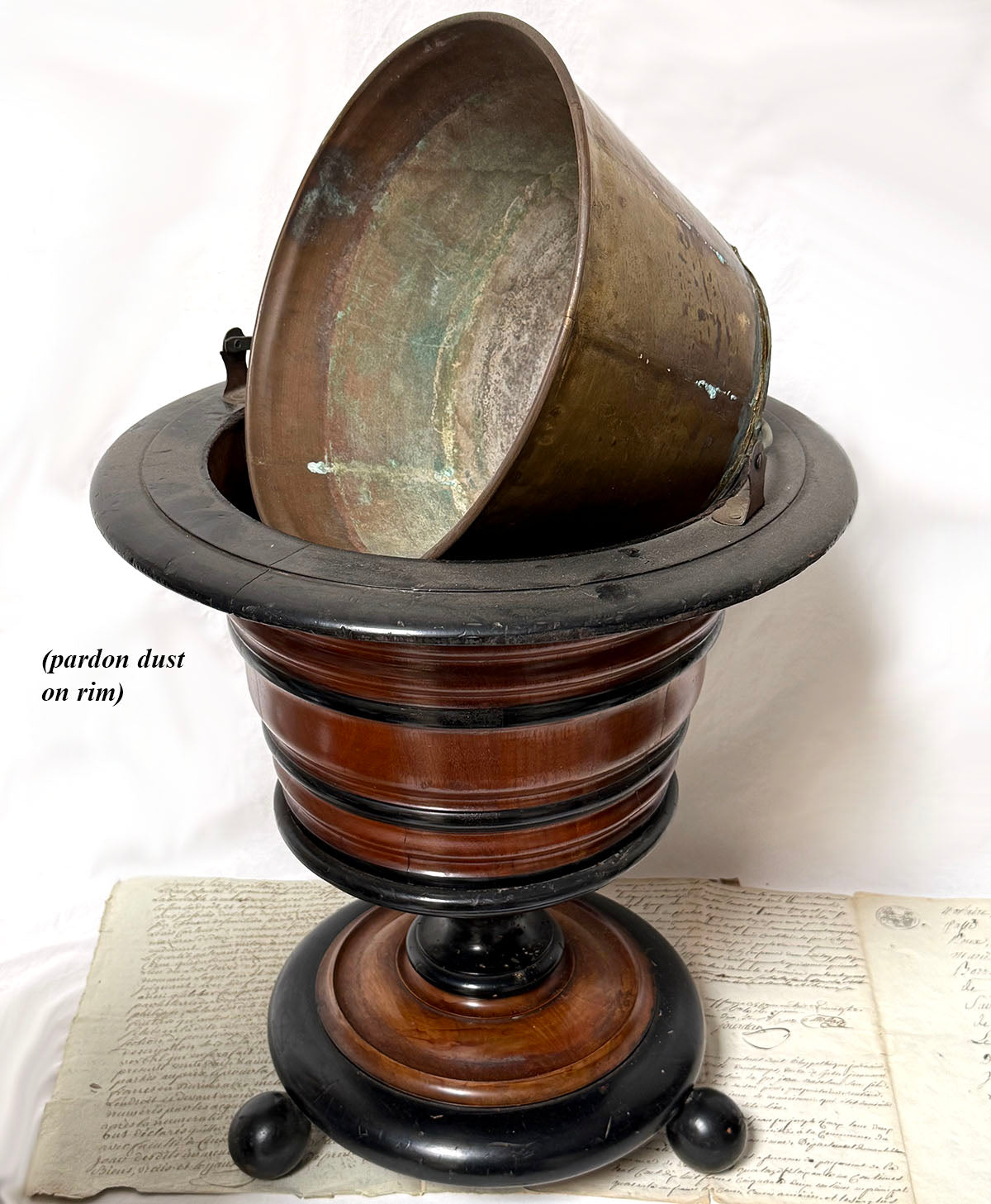 Antique Victorian Era Turned Wood "Dutch Teapot Stove", Or Jardiniere or Wine Cooler