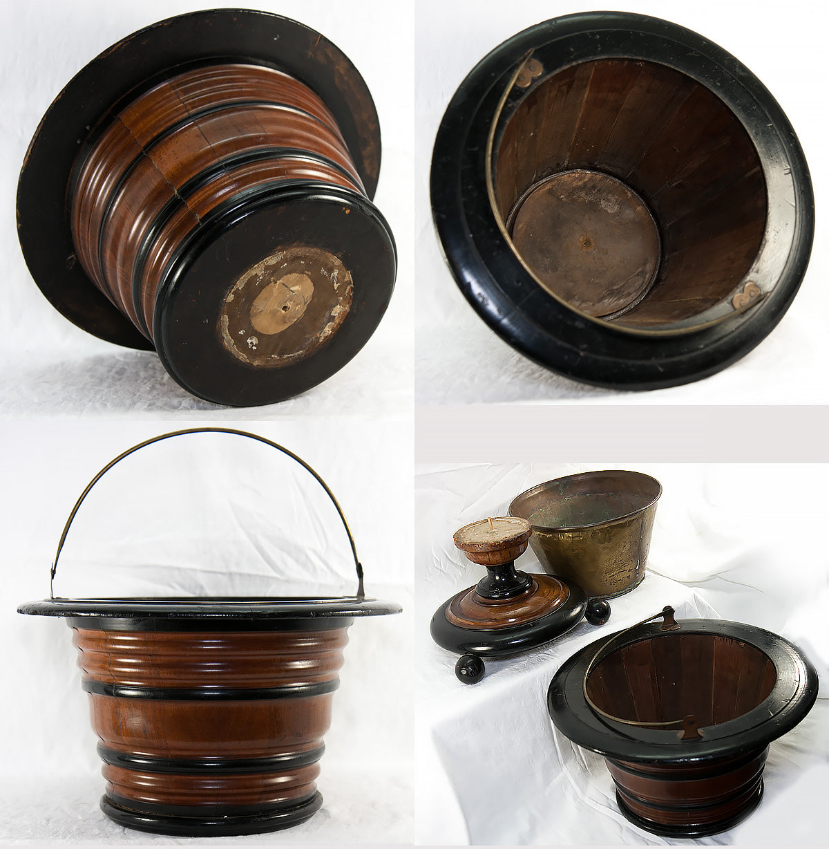 Antique Victorian Era Turned Wood "Dutch Teapot Stove", Or Jardiniere or Wine Cooler