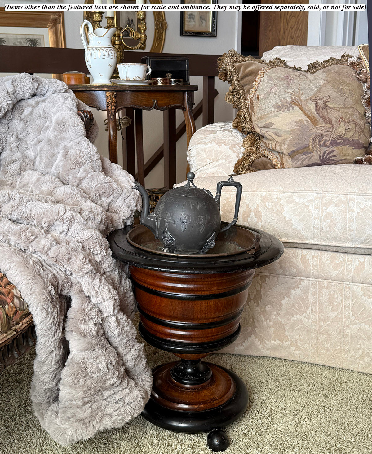 Antique Victorian Era Turned Wood "Dutch Teapot Stove", Or Jardiniere or Wine Cooler