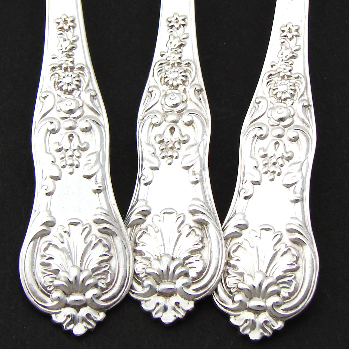 Antique French 1819-1838 Hallmarked Sterling Silver 6pc Teaspoon Set, Embossed Leather Case or Etui