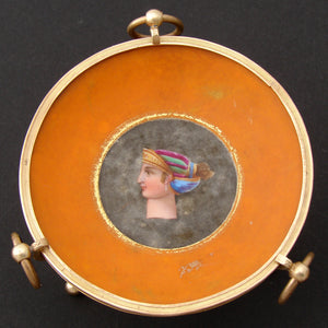 Antique French Napoleon III Era "Vide Poche", Jewelry or Trinket Dish, Profile Portrait