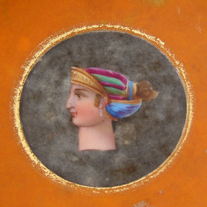 Antique French Napoleon III Era "Vide Poche", Jewelry or Trinket Dish, Profile Portrait