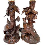 Pair of Antique Victorian Black Forest 22" Table Lamps from Carved Epergne or Candle Stands