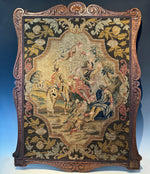 RARE Antique 18th Century Needlepoint Fire Screen Panel in Carved Frame, Point de Saint Cyr Tapestry