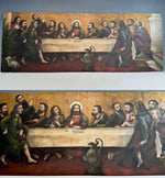 Superb Antique French Oil Painting of The Last Supper, Painted on Board 35.75" x 14.75"