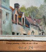 Antique to Vintage French Impressionist Oil Painting on Canvas, Charming Village, Landscape