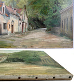 Antique to Vintage French Impressionist Oil Painting on Canvas, Charming Village, Landscape