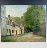 Antique to Vintage French Impressionist Oil Painting on Canvas, Charming Village, Landscape