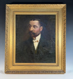 Antique French Oil Painting in Fine 35" x 29.5" Frame, Portrait of a Gentleman from Napoleon III Era