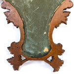 Antique Black Forest Carved 18.5" Foliate Accented Icon Frame, Inner Cross on Navy Velvet Mat