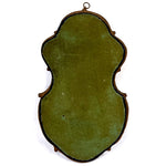 Antique Black Forest Carved 9.5" Foliate Accented Holy Water Font on Navy Velvet Mat