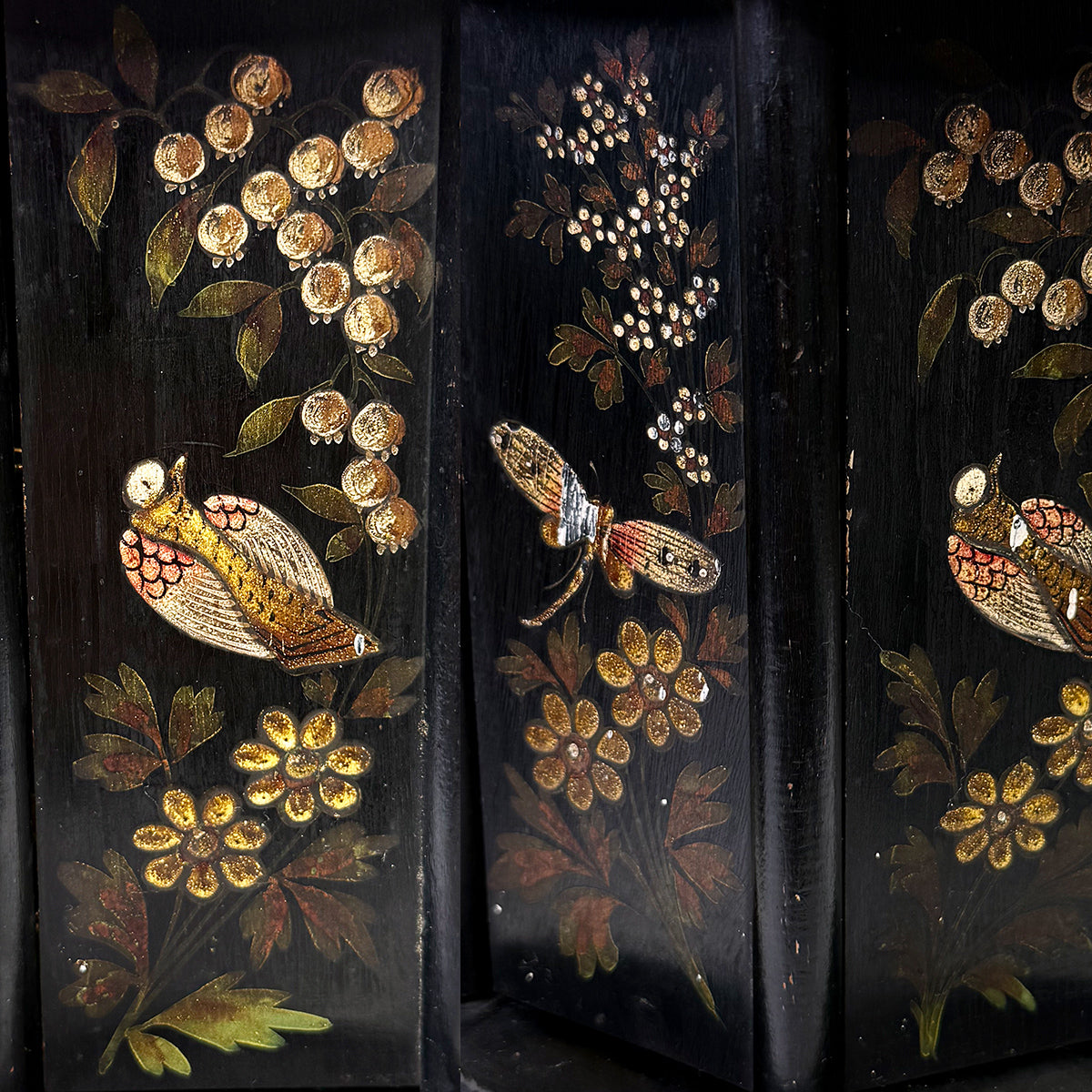 Antique French Mechanical Carousel Style Cigar Caddy or Presenter, Bird & DragonFly