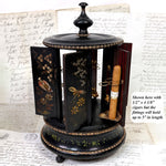 Antique French Mechanical Carousel Style Cigar Caddy or Presenter, Bird & DragonFly