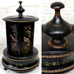 Antique French Mechanical Carousel Style Cigar Caddy or Presenter, Bird & DragonFly