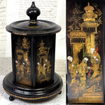 Antique Napoleon III Mechanical Carousel Style Cigar Caddy or Presenter, Chinoiserie