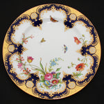 Antique T. Good & Co. Copelands China 9" Plate Pair, Raised Gold Enamel & Cobalt