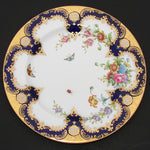 Antique T. Good & Co. Copelands China 9" Plate Pair, Raised Gold Enamel & Cobalt