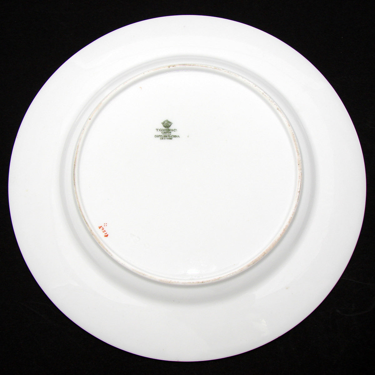 Antique T. Good & Co. Copelands China 9" Plate Pair, Raised Gold Enamel & Cobalt