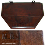 Antique French Victorian Carved 11" Wall or Bracket Shelf, Hooded Jester Figure