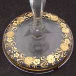 Antique Moser? Bohemian 6 3/4" Goblet, Intaglio Engraved with Gold Enamel