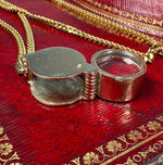 Antique to Vintage 14k Gold Jeweler's Loupe, Folding and with Bale for Pendant or Chain Jewelry