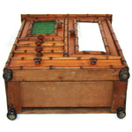 Antique Victorian Era 13.5" Miniature Armoire, Doll Sized Cabinet & Chest of Drawers