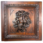 PAIR Antique Victorian 24.5" Carved Architectural Furniture Doors, Panels: Hunt