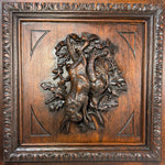 PAIR Antique Victorian 24.5" Carved Architectural Furniture Doors, Panels: Hunt