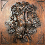 PAIR Antique Victorian 24.5" Carved Architectural Furniture Doors, Panels: Hunt