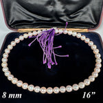 Antique Loose 8 + mm Akoya Pearls, 46 in All and 16" Long Strand, Need to be Strung, 8mm