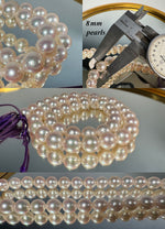 Antique Loose 8 + mm Akoya Pearls, 46 in All and 16" Long Strand, Need to be Strung, 8mm