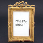 Gorgeous Antique French Gilt Bronze 6 3/4" Picture Frame, Louis XVI Style Bow & Ribbon Top