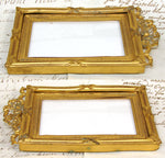 Gorgeous Antique French Gilt Bronze 6 3/4" Picture Frame, Louis XVI Style Bow & Ribbon Top
