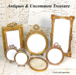 Gorgeous Antique French Gilt Bronze 6 3/4" Picture Frame, Louis XVI Style Bow & Ribbon Top