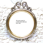 Antique French Louis XVI Style Miniature Picture Frame Pair, Bow & Ribbon Top