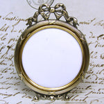 Antique French Louis XVI Style Miniature Picture Frame Pair, Bow & Ribbon Top