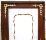 Antique French Empire Revival Style 6 1/8" Picture Frame, Wood with Gilt Appliques